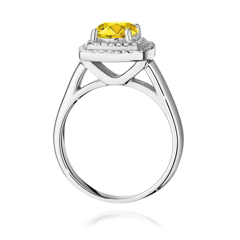 Inel Aur 9K cu Diamante Galbene de Laborator 1.28 ct, imaginea 7 din 8