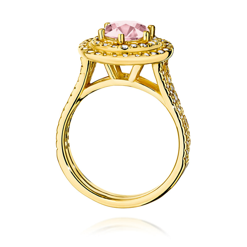 Inel Aur 9K cu Diamante Roz de Laborator 1.63 ct, imaginea 3 din 8