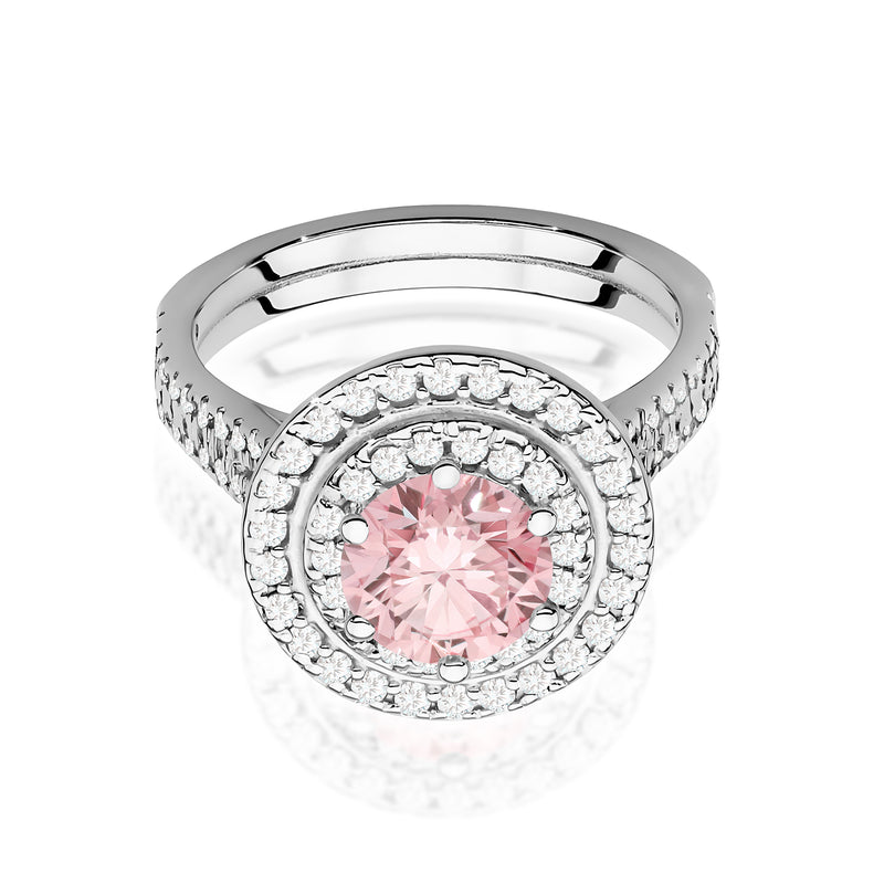Inel Aur 9K cu Diamante Roz de Laborator 1.63 ct, imaginea 6 din 8