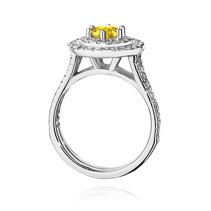 Inel Aur 9K cu Diamante Galbene de Laborator 1.11 ct, imaginea 7 din 8