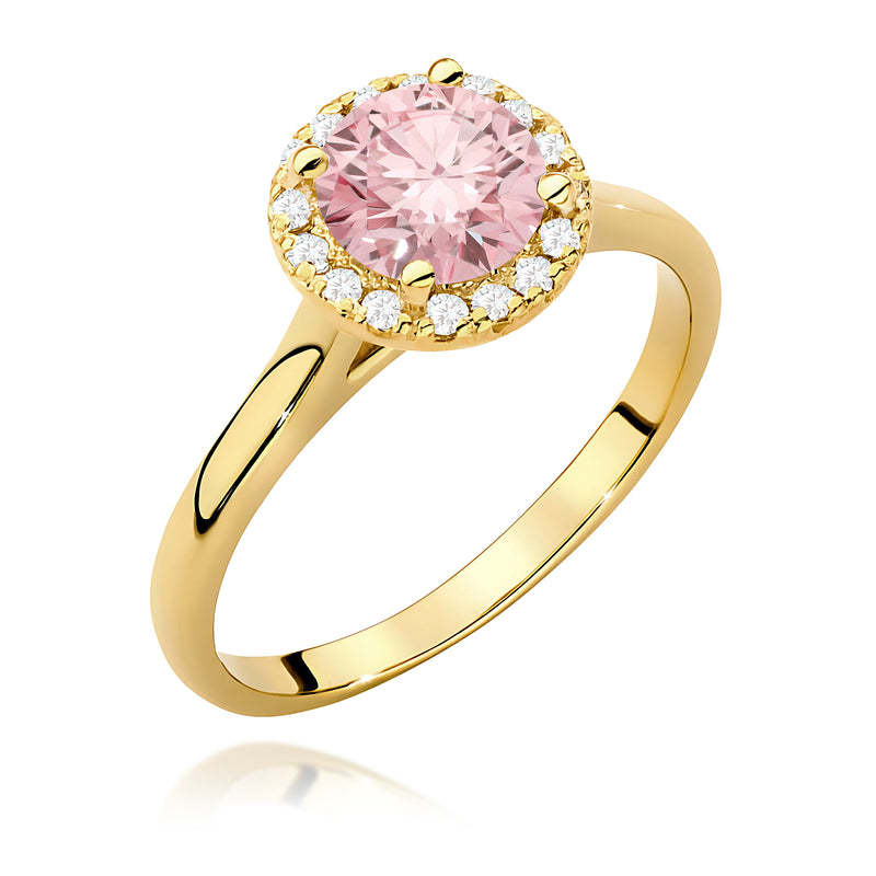 Inel Aur 9K cu Diamante Roz de Laborator 1.14 ct — Aur galben