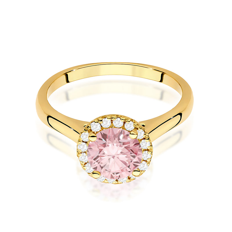Inel Aur 9K cu Diamante Roz de Laborator 1.14 ct, imaginea 2 din 8