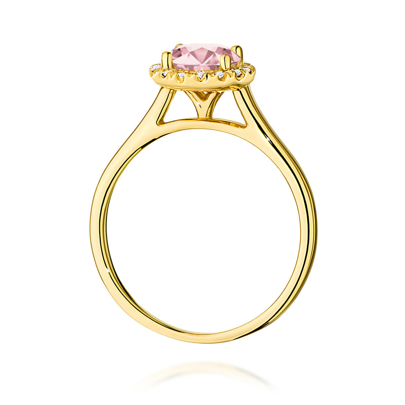 Inel Aur 9K cu Diamante Roz de Laborator 1.14 ct, imaginea 3 din 8