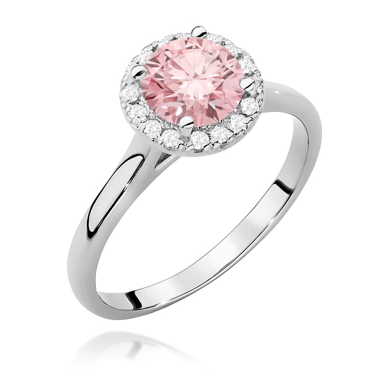 Inel Aur 9K cu Diamante Roz de Laborator 1.14 ct, imaginea 5 din 8
