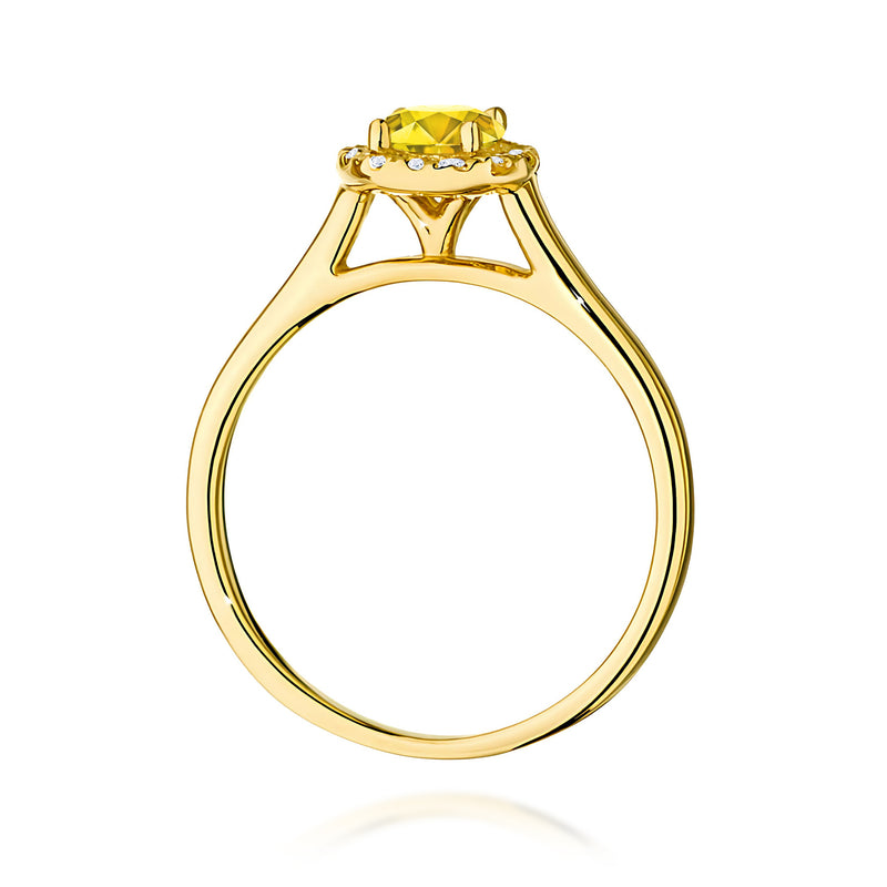 Inel Aur 9K cu Diamante Galbene de Laborator 0.62 ct, imaginea 3 din 8