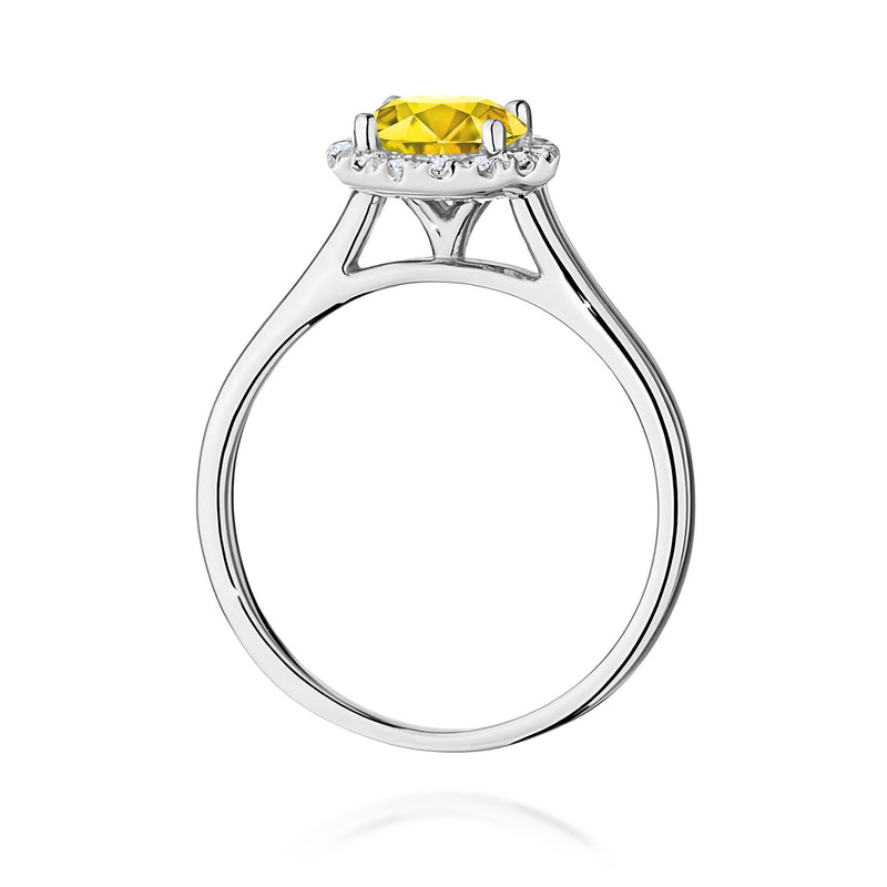 Inel Aur 9K cu Diamante Galbene de Laborator 1.14 ct, imaginea 7 din 8