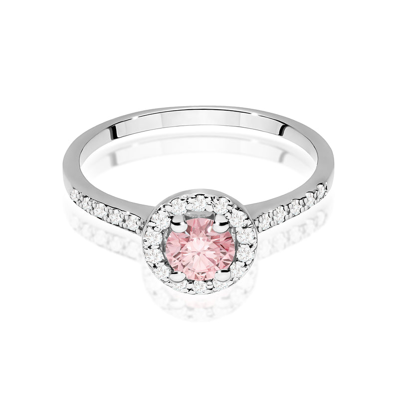 Inel Aur 9K cu Diamante Roz de Laborator 0.74 ct, imaginea 6 din 8