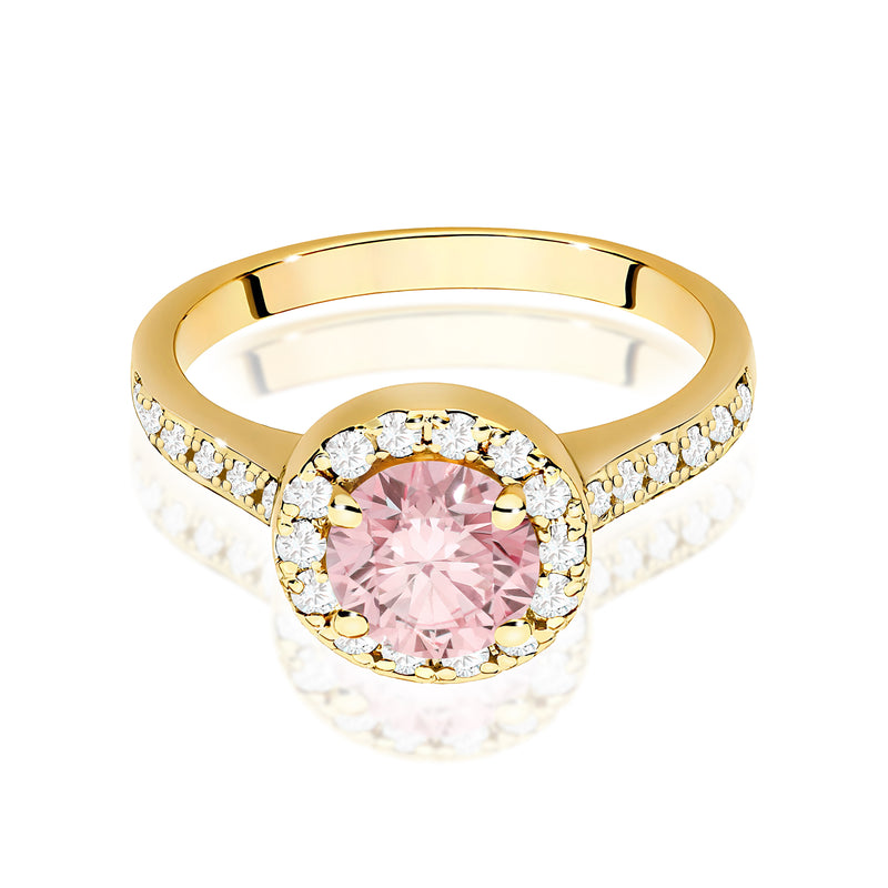 Inel Aur 9K cu Diamante Roz de Laborator 1.38 ct, imaginea 2 din 8