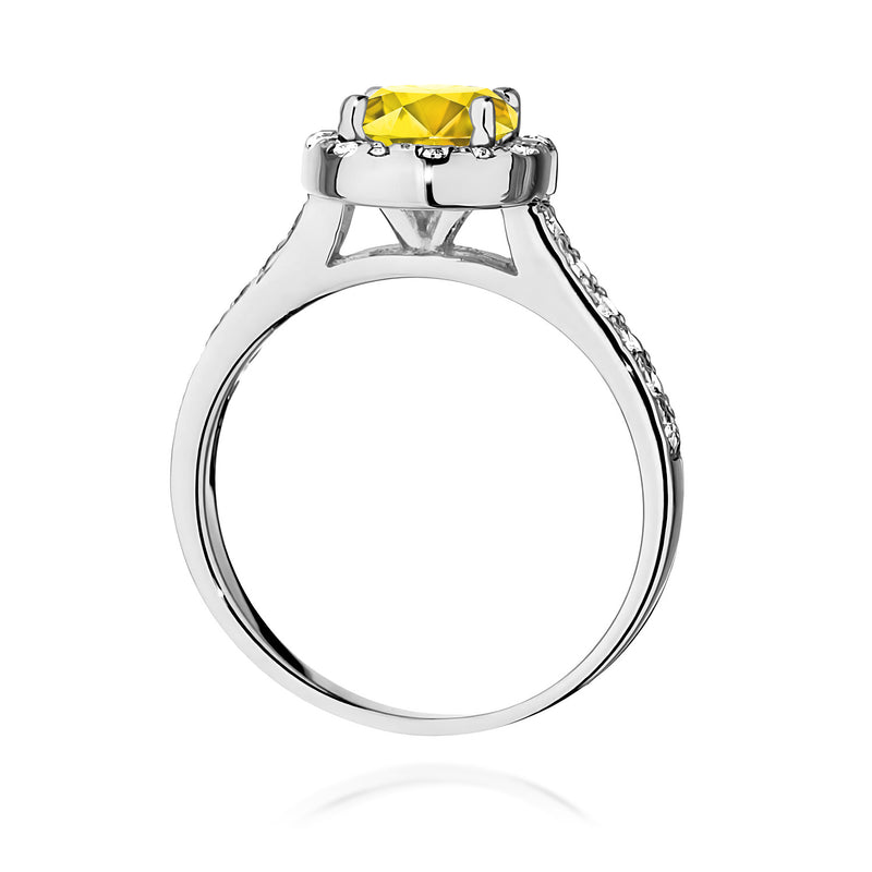 Inel Aur 9K cu Diamante Galbene de Laborator 1.38 ct, imaginea 7 din 8