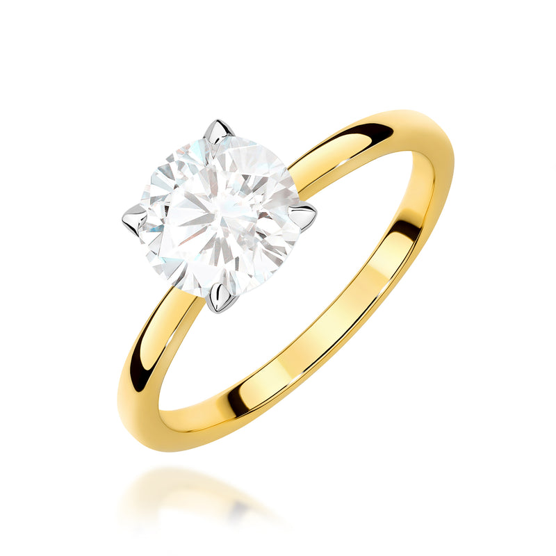 Inel Aur 14K cu Diamant Natural 1.00 ct — Aur galben
