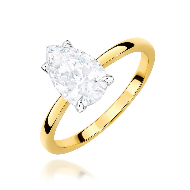 Inel Aur 9K cu Diamant Natural 1.00 ct — Aur galben