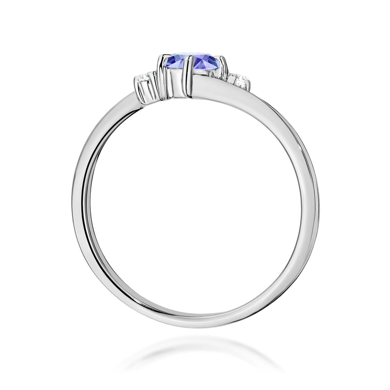 Inel Aur 14K cu Tanzanit 0.35 ct si Diamante Naturale 0.03 ct, imaginea 11 din 12
