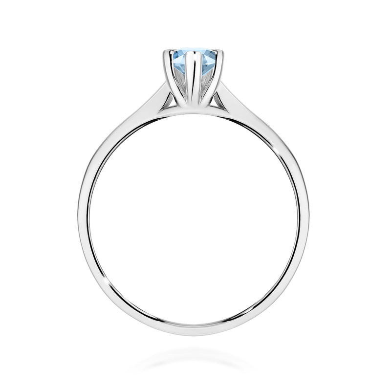 Inel Aur 14K cu Diamant Albastru de Laborator 0.30 ct, imaginea 11 din 12