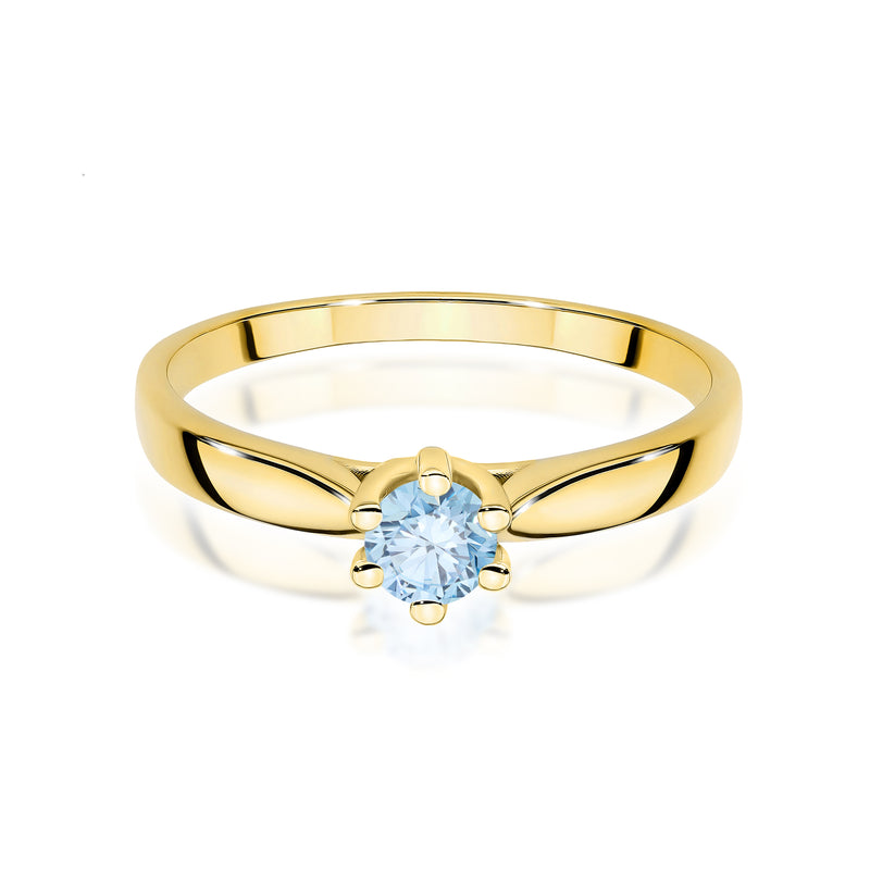 Inel Aur 14K cu Diamant Albastru de Laborator 0.30 ct, imaginea 2 din 12