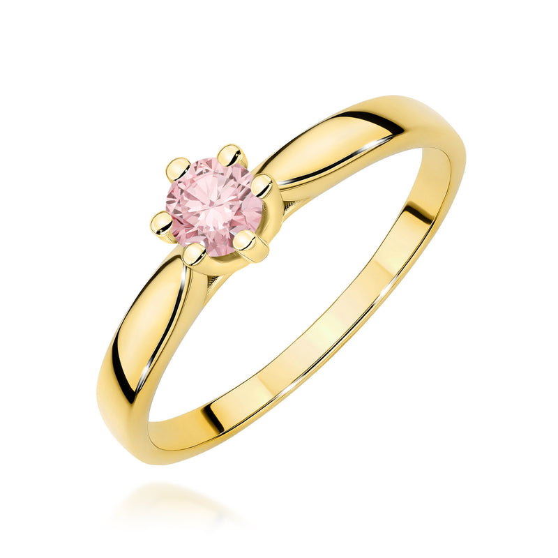Inel Aur 14K cu Diamant Roz de Laborator 0.30 ct — Aur galben