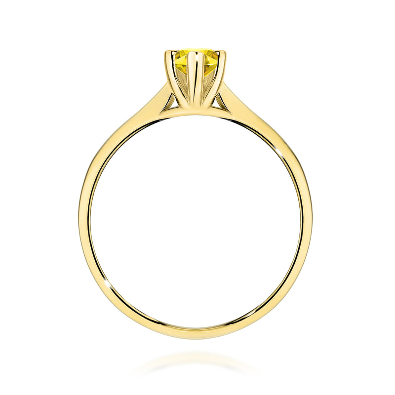 Inel Aur 14K cu Diamant Galben de Laborator 0.30 ct, imaginea 3 din 12