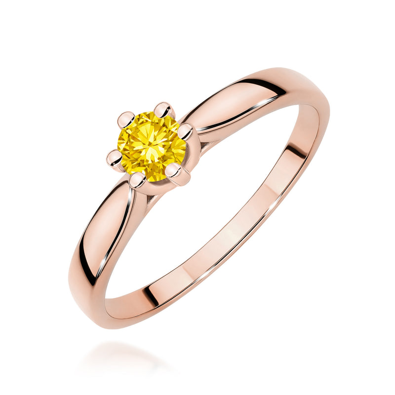 Inel Aur 14K cu Diamant Galben de Laborator 0.30 ct, imaginea 5 din 12