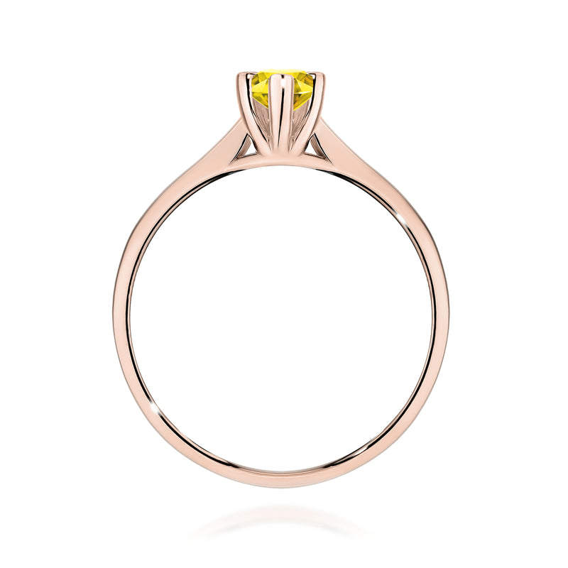 Inel Aur 14K cu Diamant Galben de Laborator 0.30 ct, imaginea 7 din 12