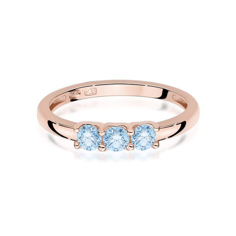 Inel Aur 14K cu Diamante Albastre de Laborator 0.30 ct, imaginea 6 din 12