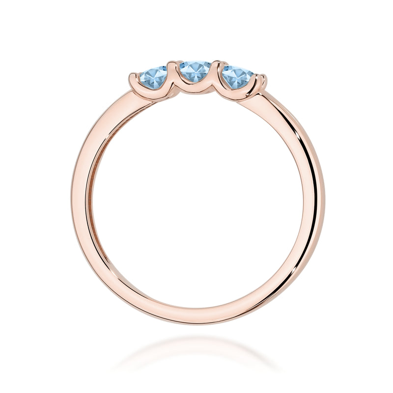 Inel Aur 14K cu Diamante Albastre de Laborator 0.30 ct, imaginea 7 din 12