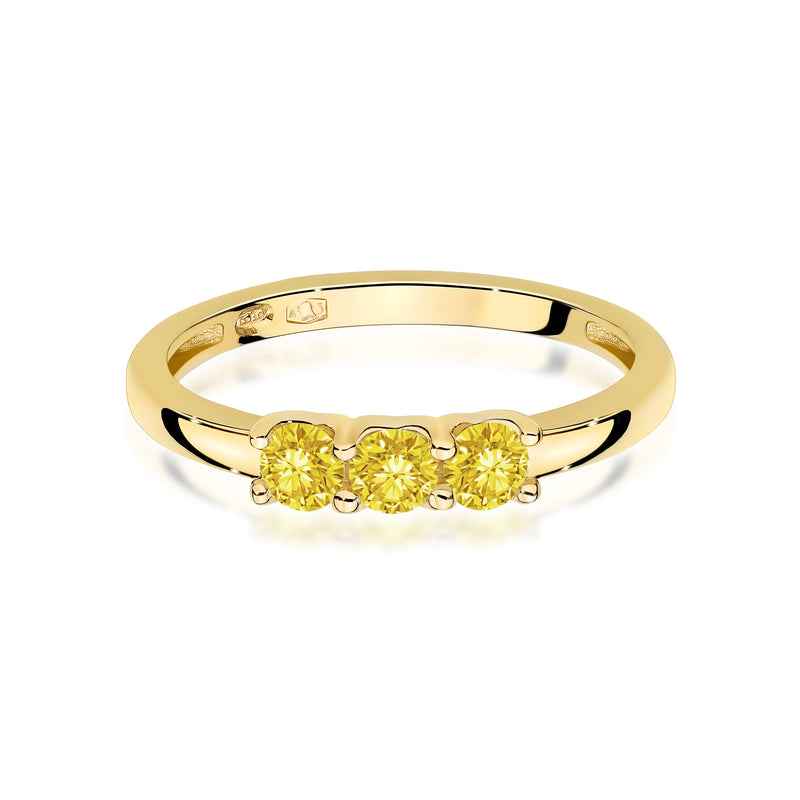 Inel Aur 14K cu Diamante Galbene de Laborator 0.30 ct, imaginea 2 din 12