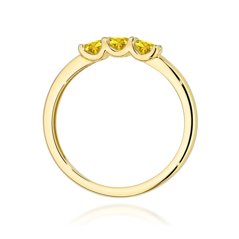 Inel Aur 14K cu Diamante Galbene de Laborator 0.30 ct, imaginea 3 din 12
