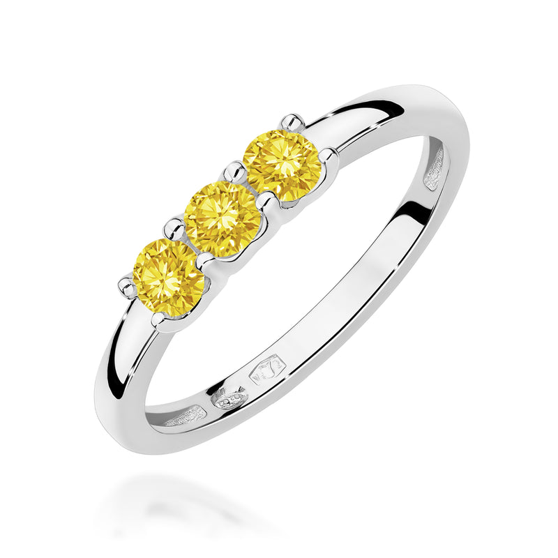 Inel Aur 14K cu Diamante Galbene de Laborator 0.30 ct, imaginea 9 din 12