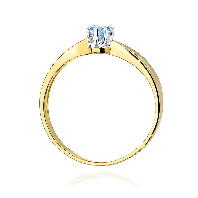 Inel Aur 9K cu Diamant Albastru de Laborator 0.30 ct, imaginea 3 din 8