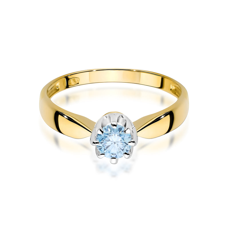Inel Aur 9K cu Diamant Albastru de Laborator 0.50 ct, imaginea 2 din 6