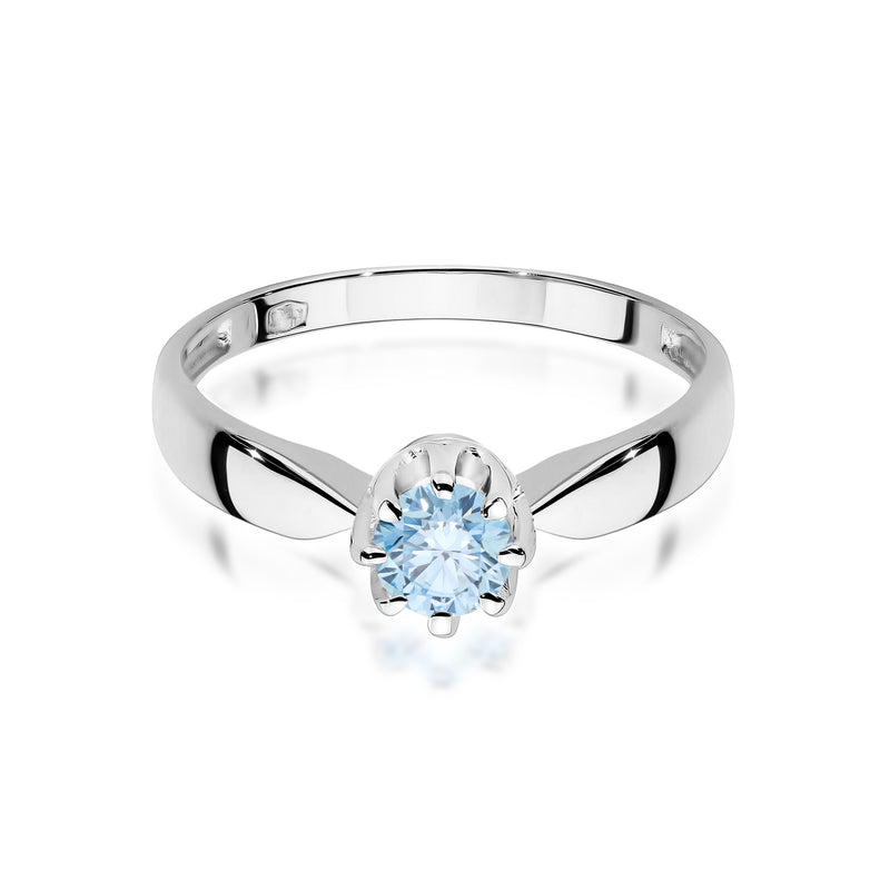 Inel Aur 9K cu Diamant Albastru de Laborator 0.50 ct, imaginea 5 din 6