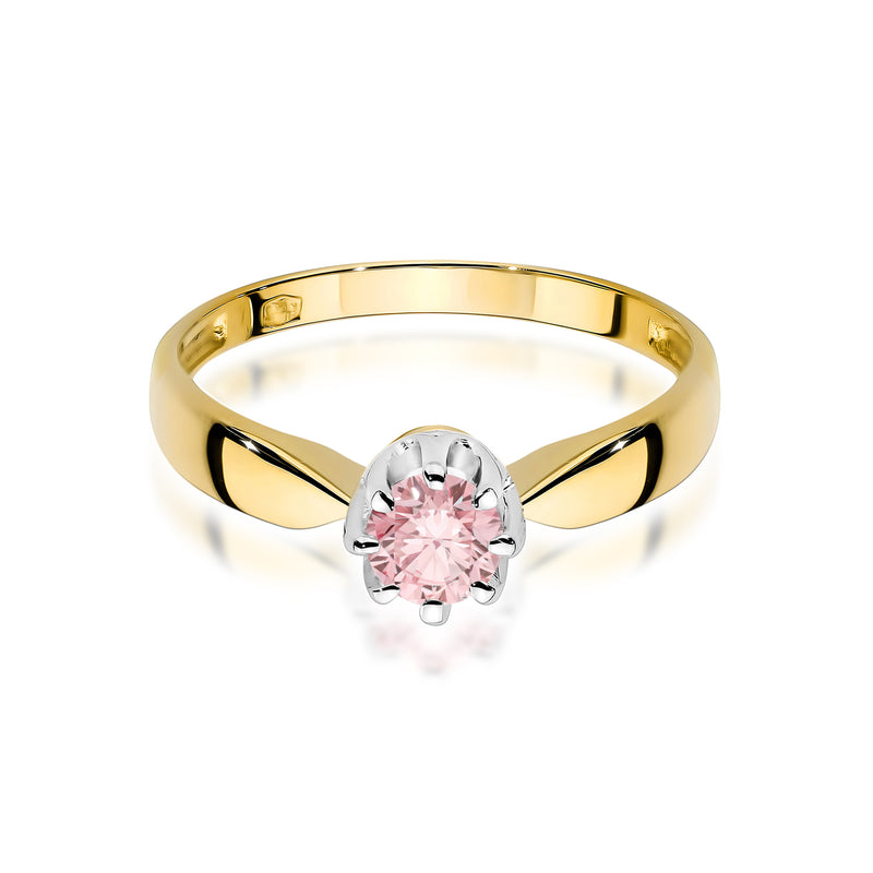 Inel Aur 9K cu Diamant Roz de Laborator 0.50 ct, imaginea 2 din 6