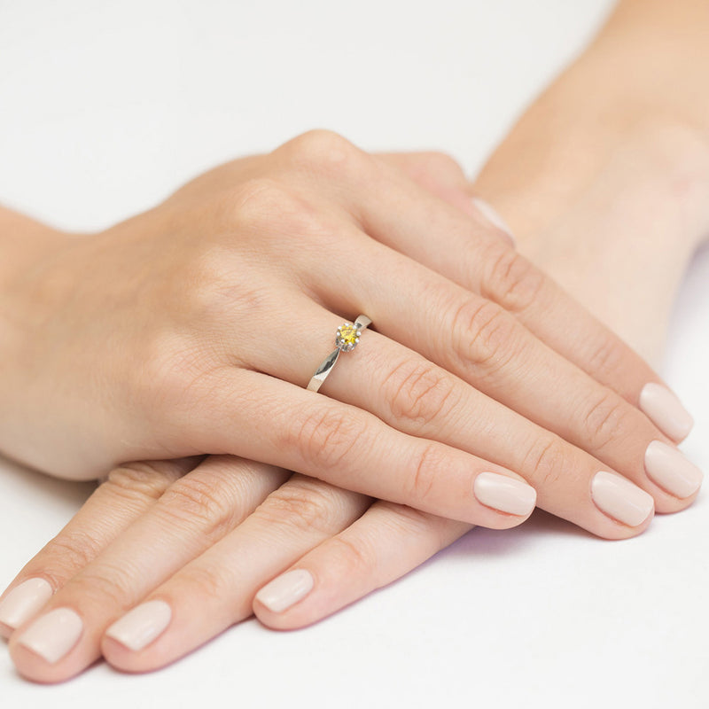 Inel Aur 9K cu Diamant Galben de Laborator 0.30 ct, imaginea 8 din 8