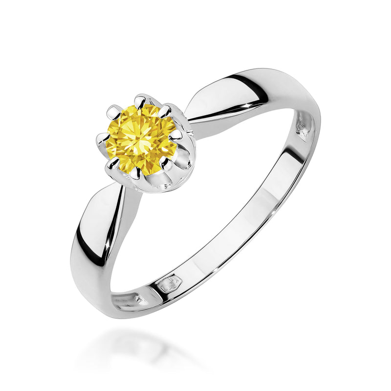 Inel Aur 9K cu Diamant Galben de Laborator 0.50 ct, imaginea 4 din 6
