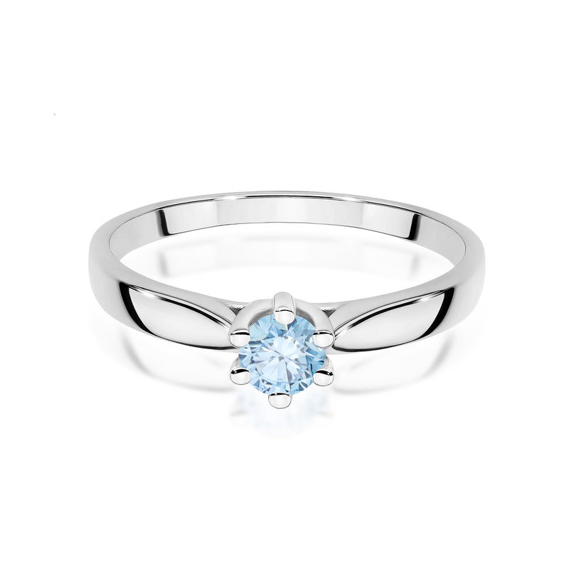 Inel Aur 9K cu Diamant Albastru de Laborator 0.30 ct, imaginea 6 din 8