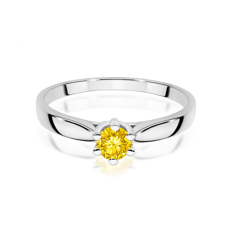 Inel Aur 9K cu Diamant Galben de Laborator 0.30 ct, imaginea 6 din 8