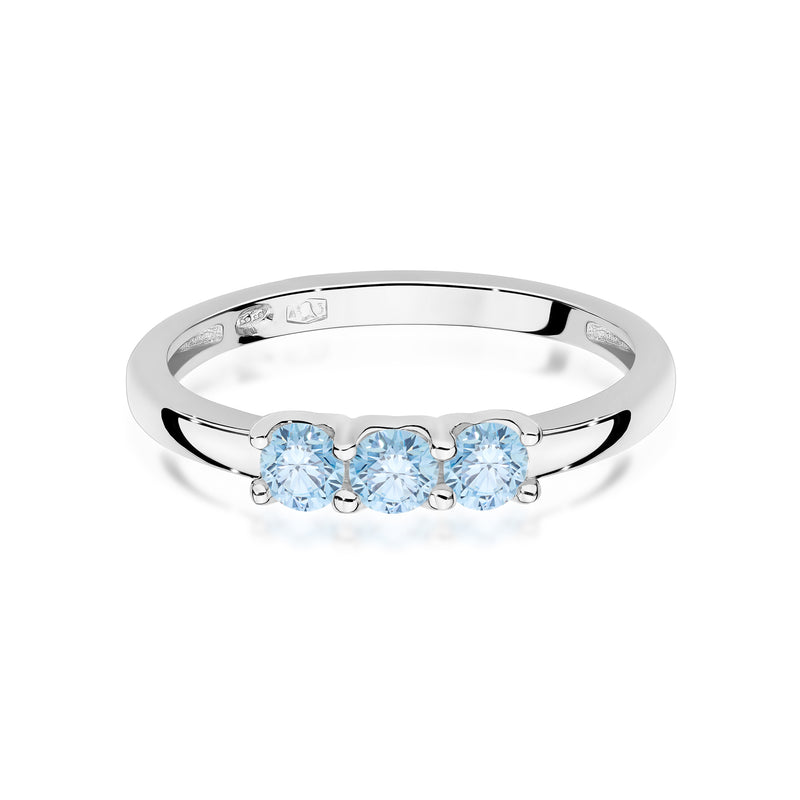 Inel Aur 9K cu Diamante Albastre de Laborator 0.30 ct, imaginea 6 din 8