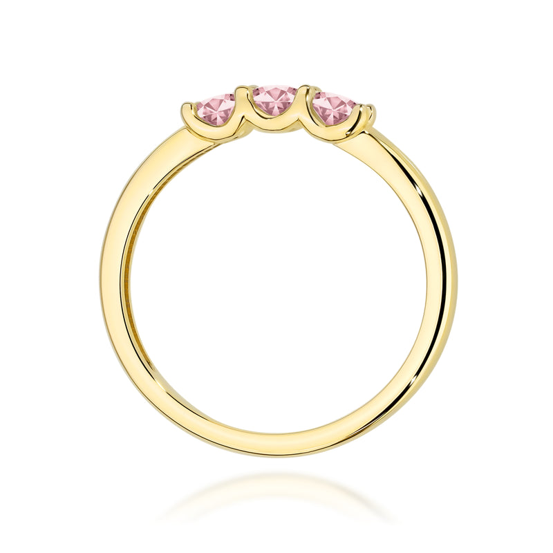 Inel Aur 9K cu Diamante Roz de Laborator 0.30 ct, imaginea 3 din 8
