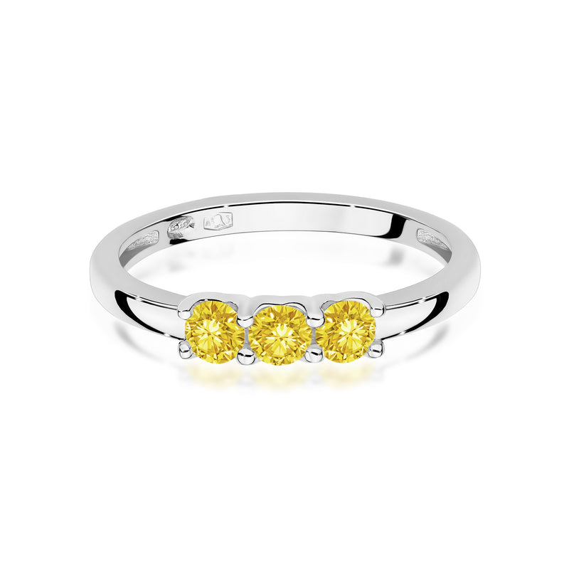 Inel Aur 9K cu Diamante Galbene de Laborator 0.30 ct, imaginea 6 din 8