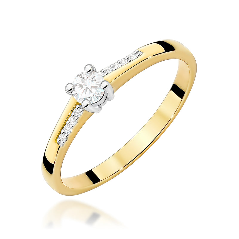 Inel Aur 9K cu Diamante de Laborator 0.19 ct — Aur galben