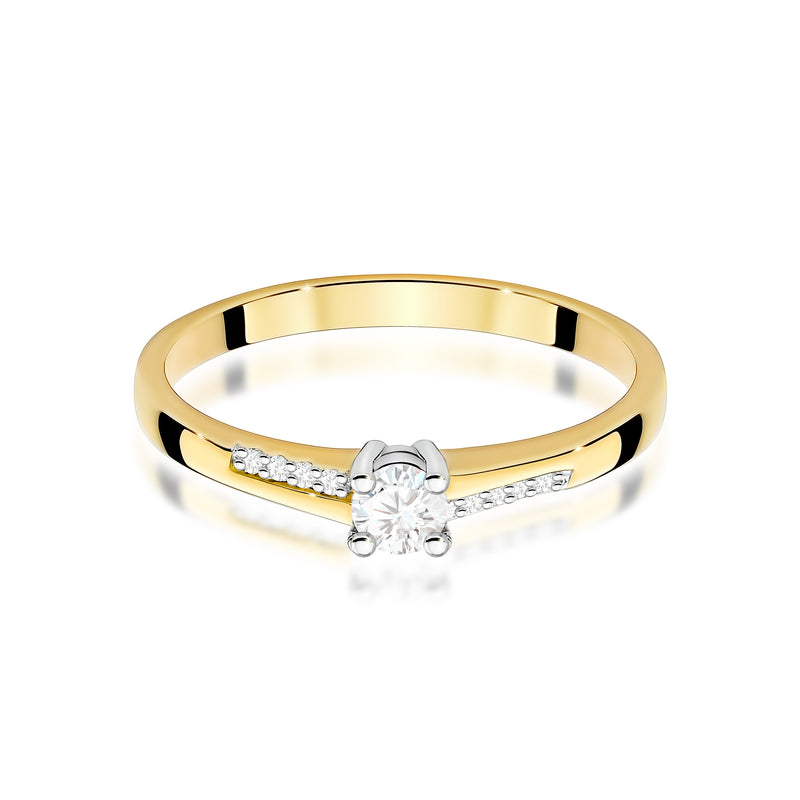 Inel Aur 9K cu Diamante de Laborator 0.19 ct, imaginea 2 din 8