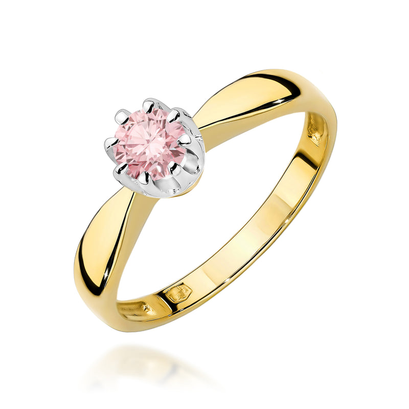 Inel Aur 14K cu Diamant Roz de Laborator 0.30 ct — Aur galben