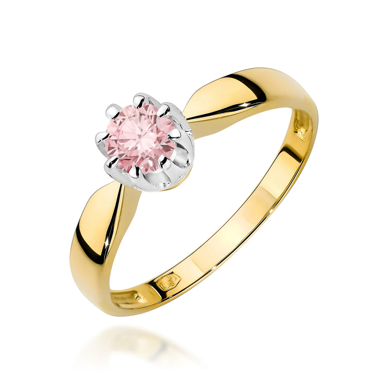 Inel Aur 14K cu Diamant Roz de Laborator 0.50 ct — Aur galben