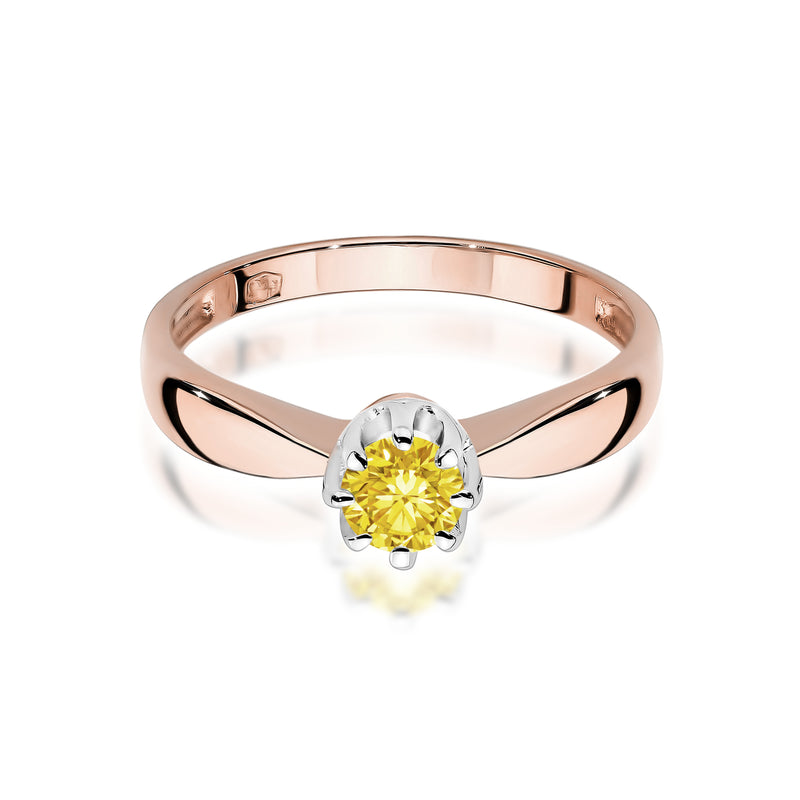 Inel Aur 14K cu Diamant Galben de Laborator 0.30 ct, imaginea 6 din 12