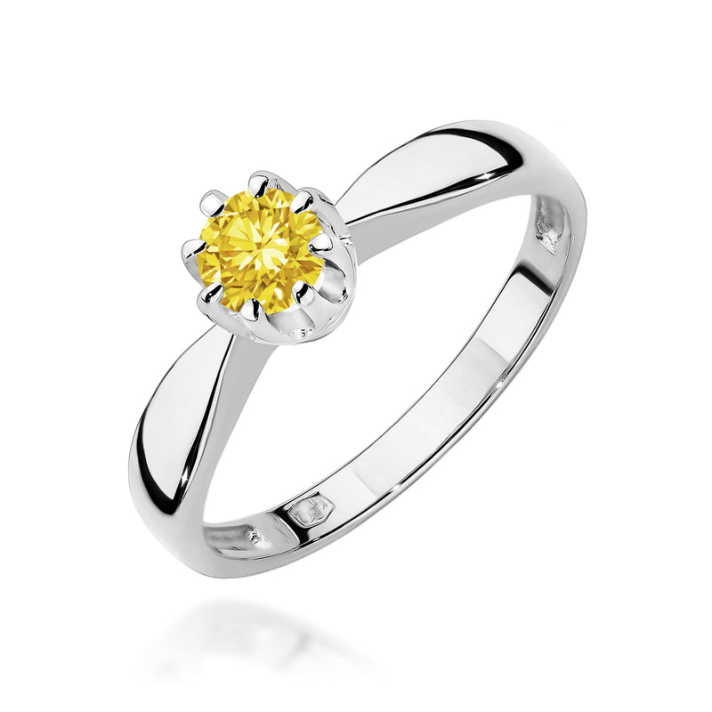Inel Aur 14K cu Diamant Galben de Laborator 0.30 ct, imaginea 9 din 12
