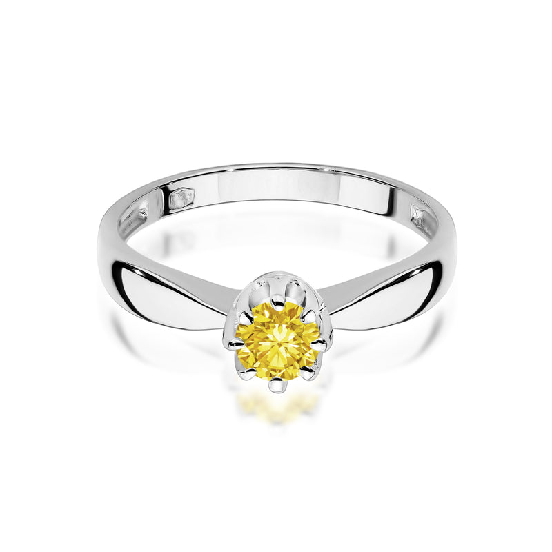 Inel Aur 14K cu Diamant Galben de Laborator 0.30 ct, imaginea 10 din 12