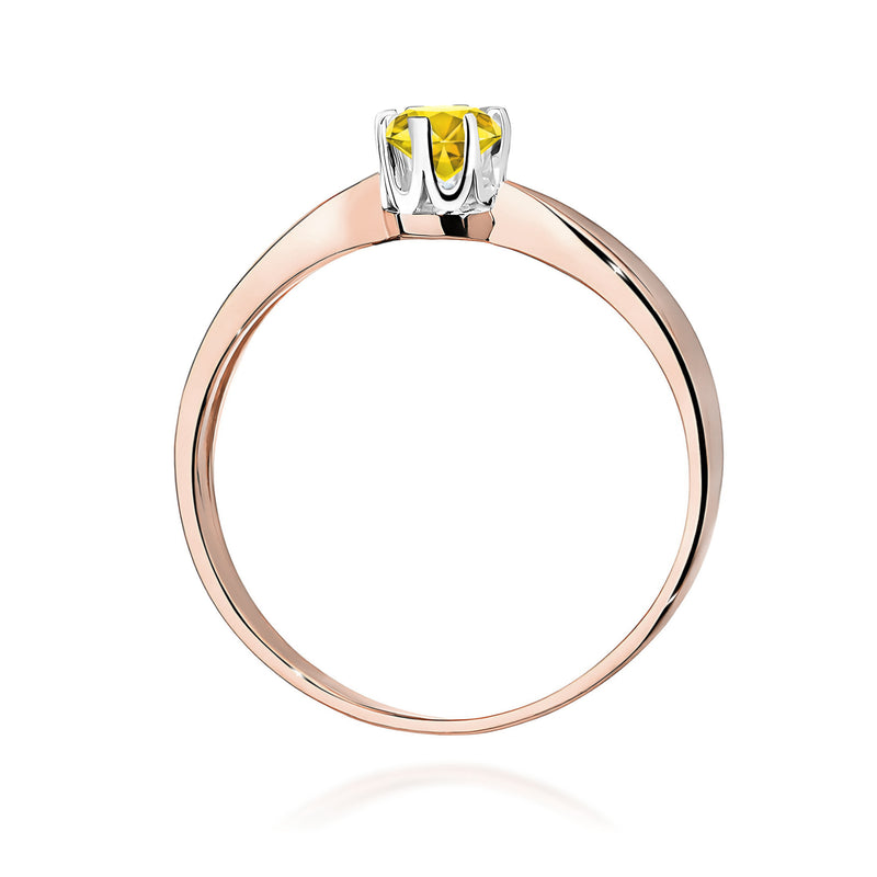 Inel Aur 14K cu Diamant Galben de Laborator 0.50 ct, imaginea 6 din 9