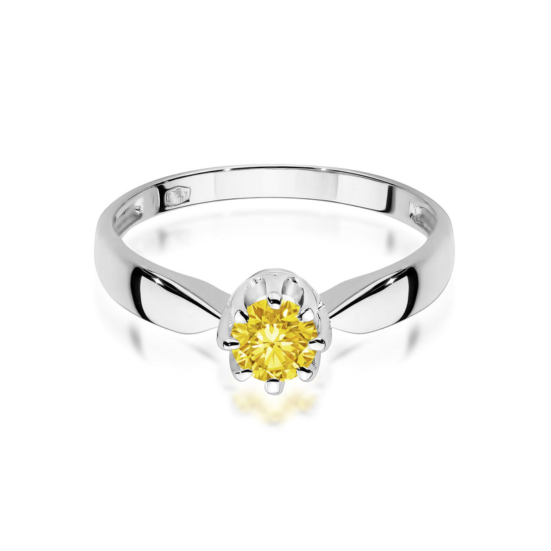 Inel Aur 14K cu Diamant Galben de Laborator 0.50 ct, imaginea 8 din 9