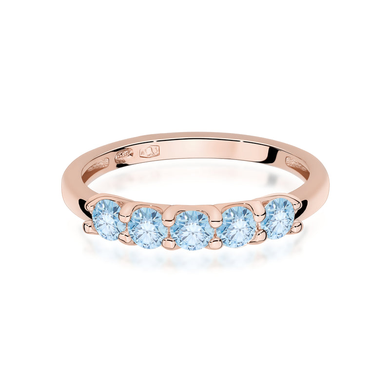 Inel Aur 14K cu Diamante Albastre de Laborator 0.50 ct, imaginea 6 din 12