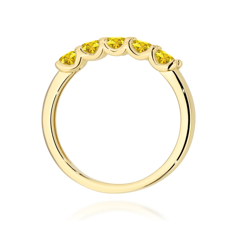 Inel Aur 14K cu Diamante Galbene de Laborator 0.50 ct, imaginea 3 din 12