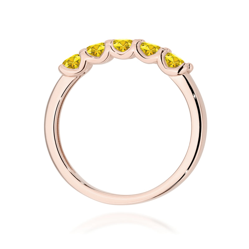 Inel Aur 14K cu Diamante Galbene de Laborator 0.50 ct, imaginea 7 din 12
